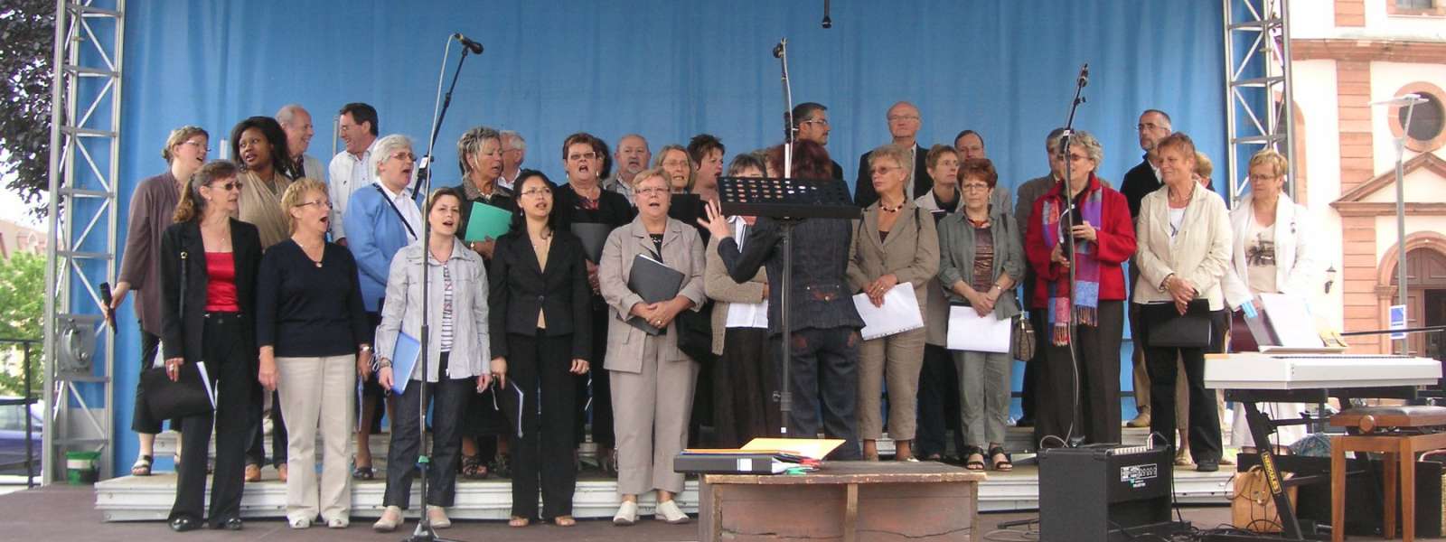 Animation de la chorale oecuménique lors de la Fête de la musique à Niederbronn-les-Bains