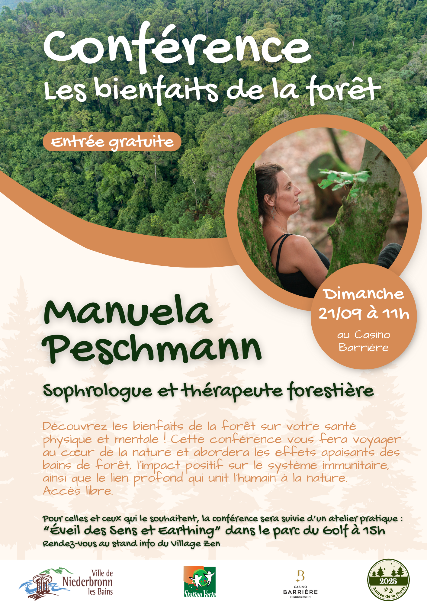 Affiche conférence les bienfaits de la forêt MP