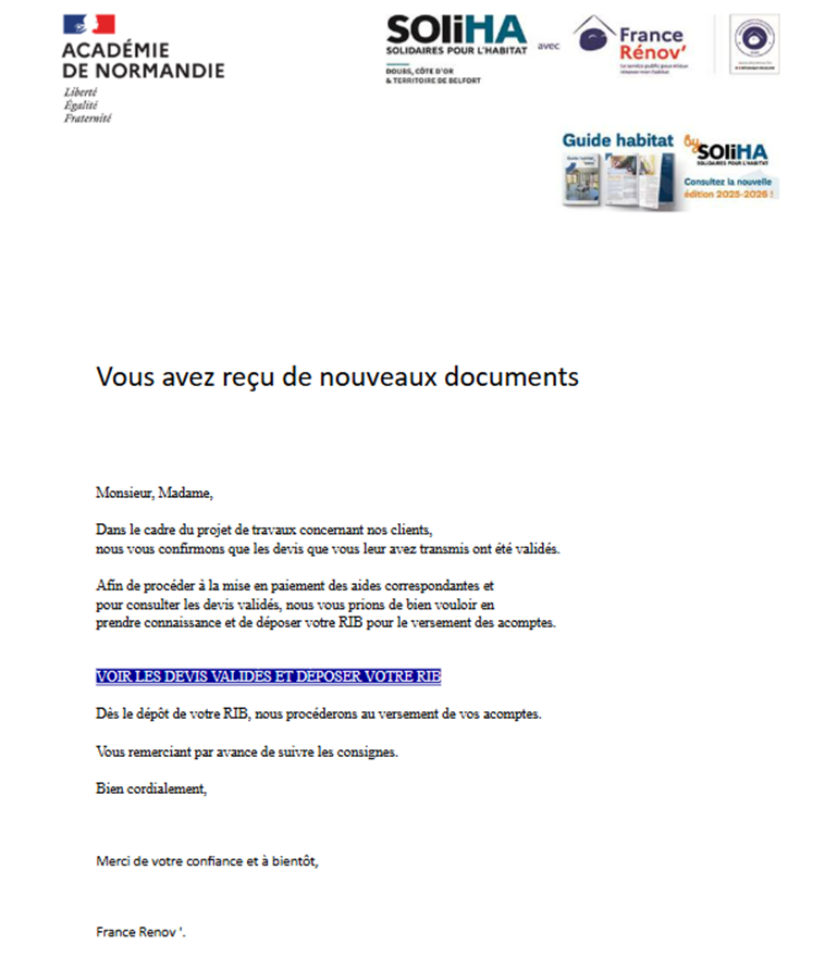 mail frauduleux