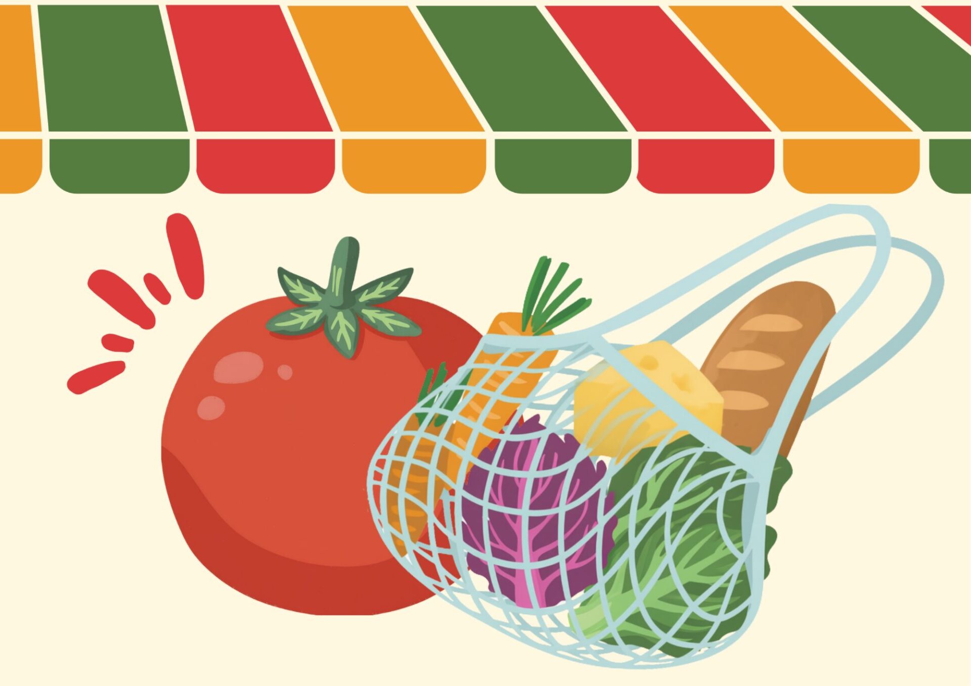 Illustration marché gourmand